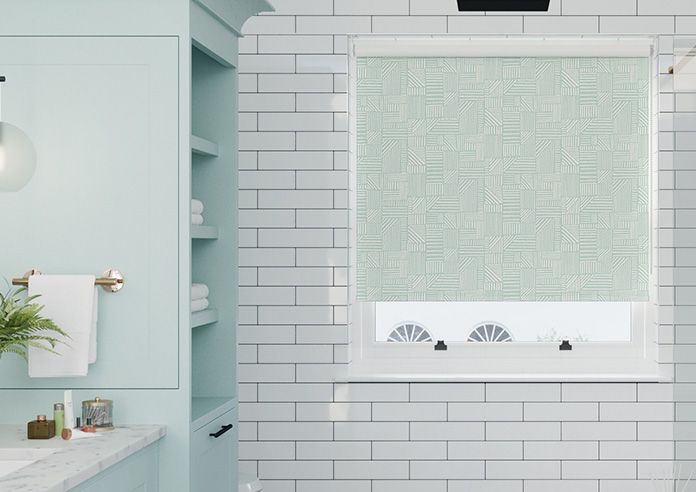 Irregular Tiles, Duckegg - Twist&Fit Roller Blind - Image 3